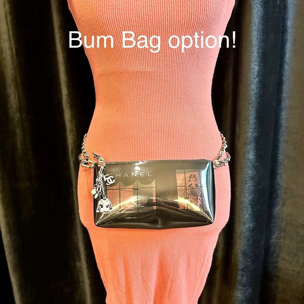 CHANEL Windows Clear and black pouch crossbody, fanny pack, bum bag! RARE! - Picture 3 of 15